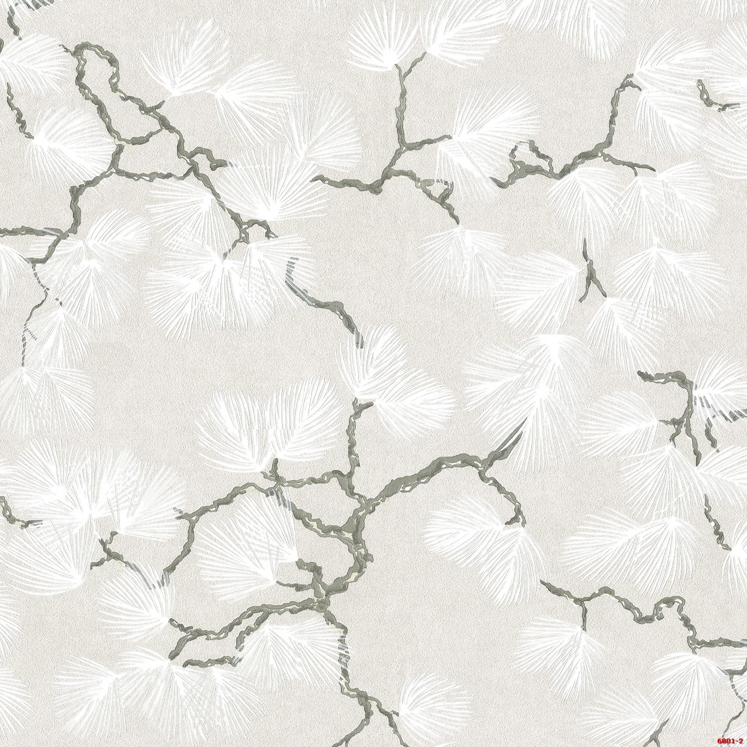 Giấy dán tường lá kim trắng Albany 6801-2